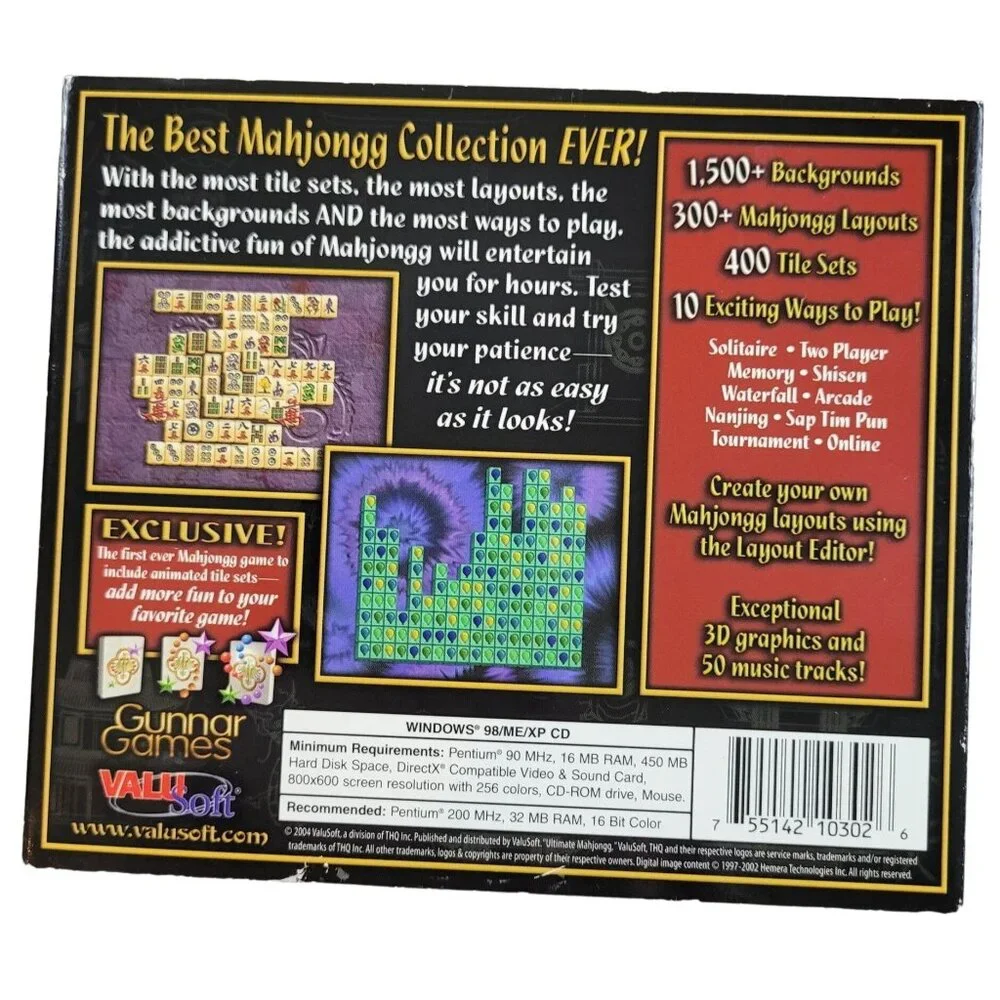 Ultimate Mahjongg 10 PC CD Computer Game 37006 CD